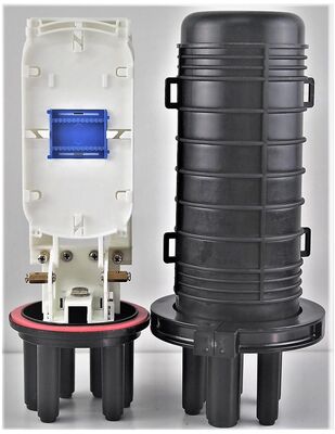 IP 68 Grade Fiber Optic Joint Closure 3 in 3 out 96 Fibers with 6 round ports